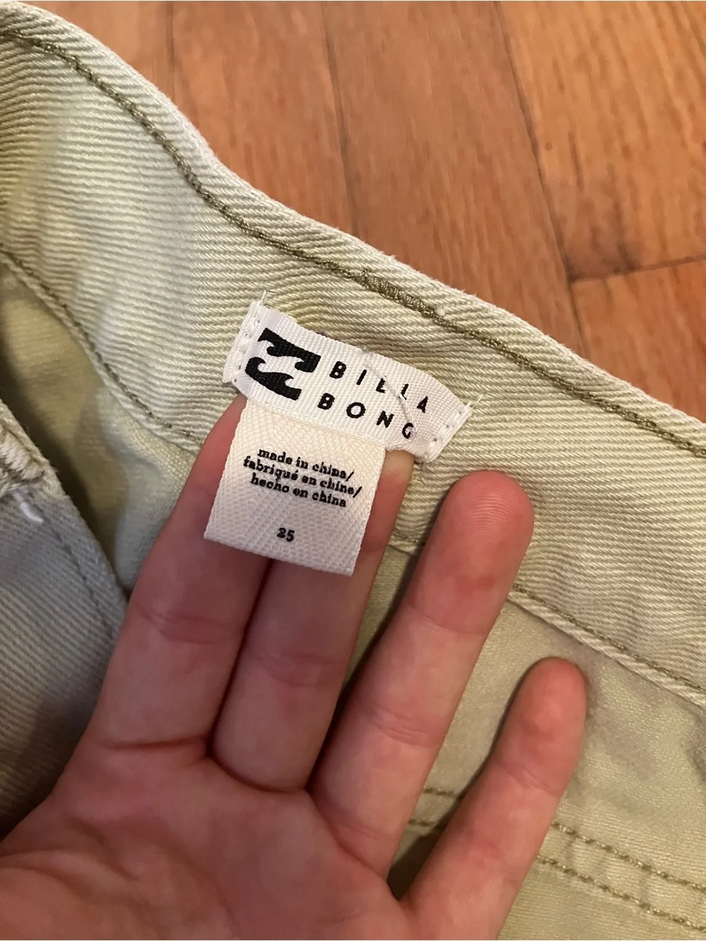 Billa Bong Frayed Hem Canvas Shorts in Light Sage